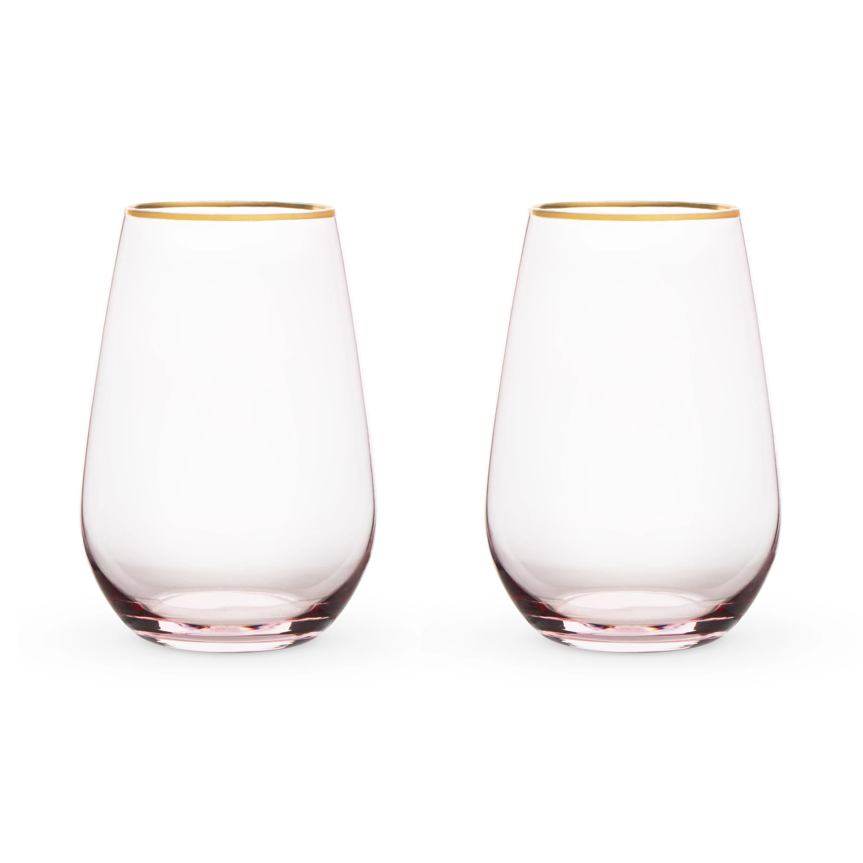 Rose Crystal Stemless Wine Glass Set