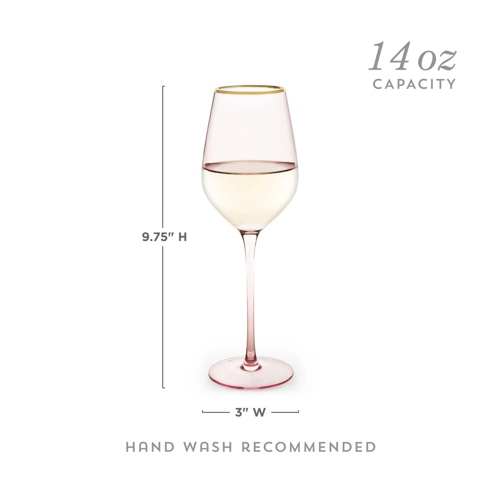 Rose Crystal White Wine Glass Set