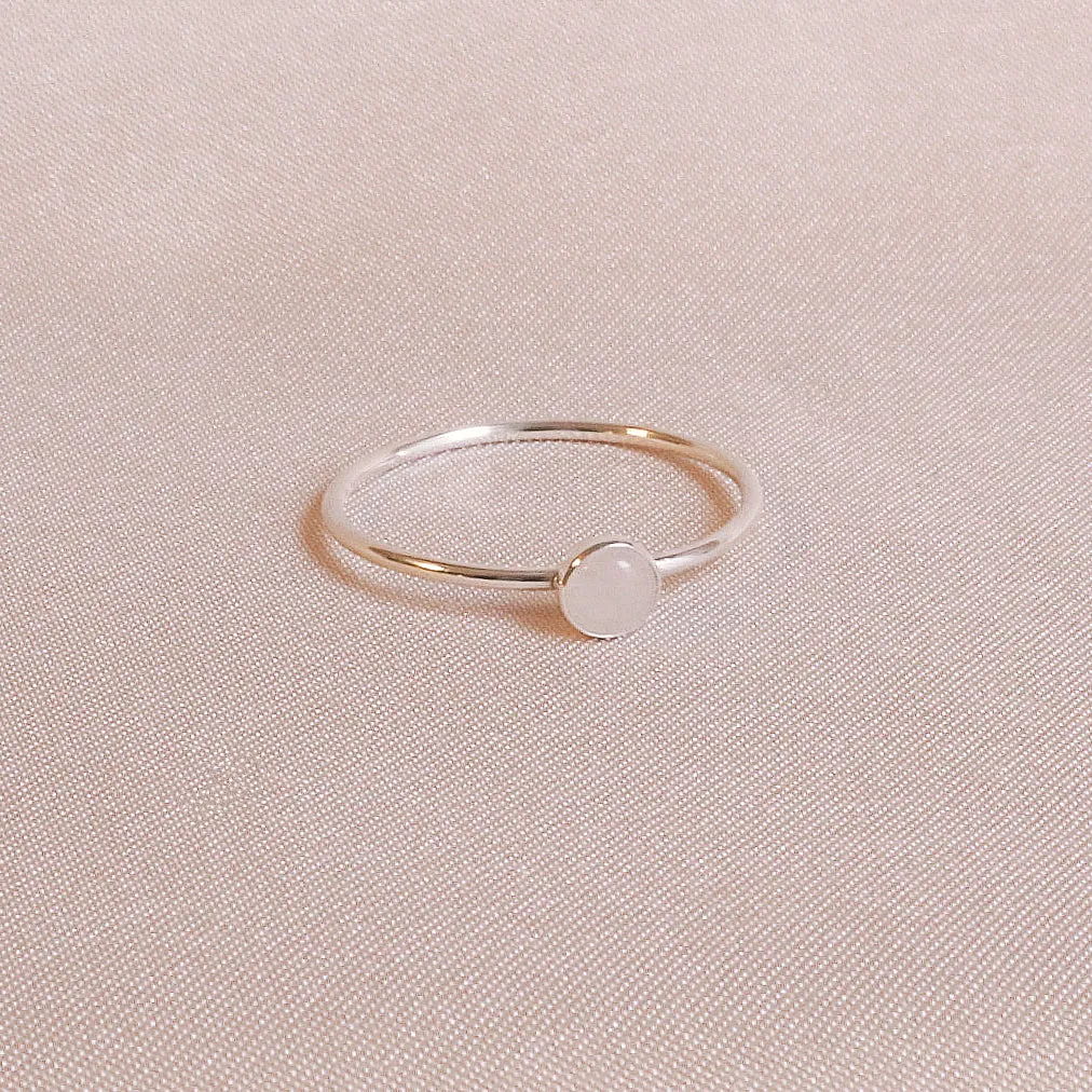 Rose Quartz Minimalist 4mm Ring