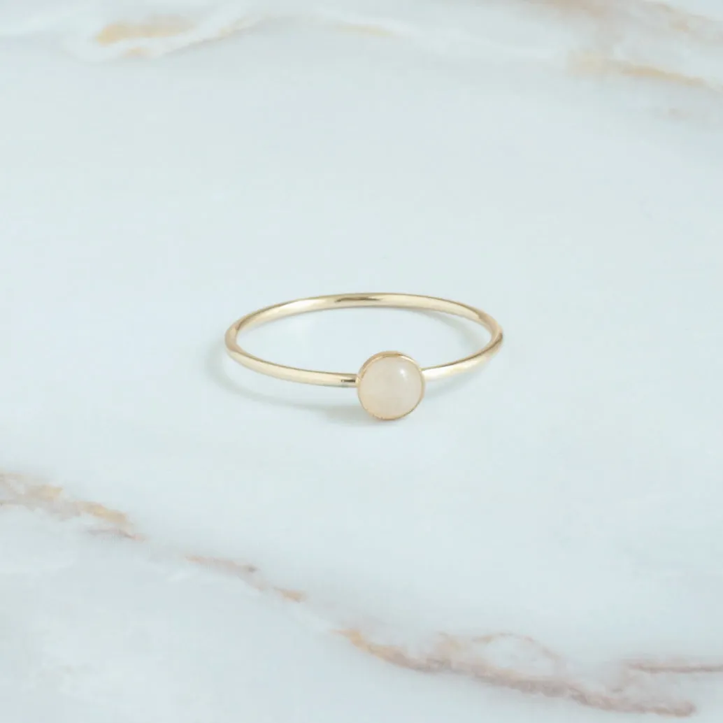 Rose Quartz Minimalist 4mm Ring