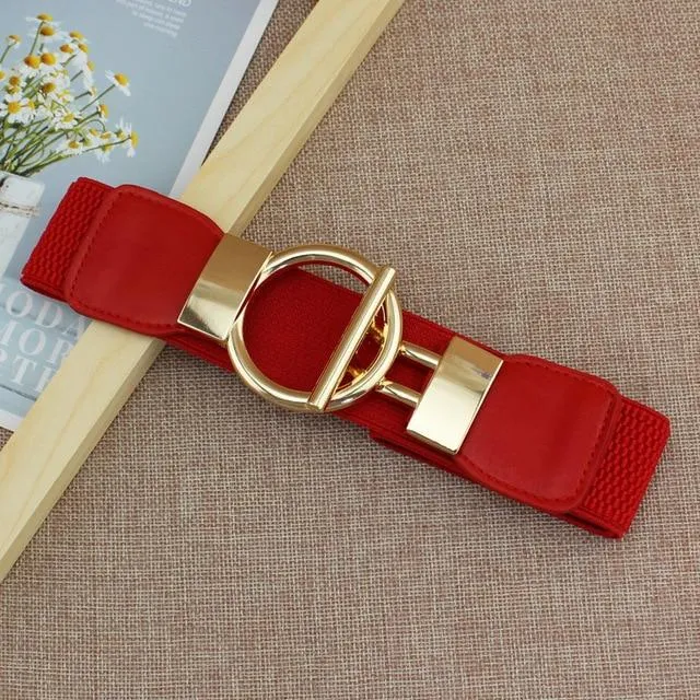 Round Buckle Elastic Belt