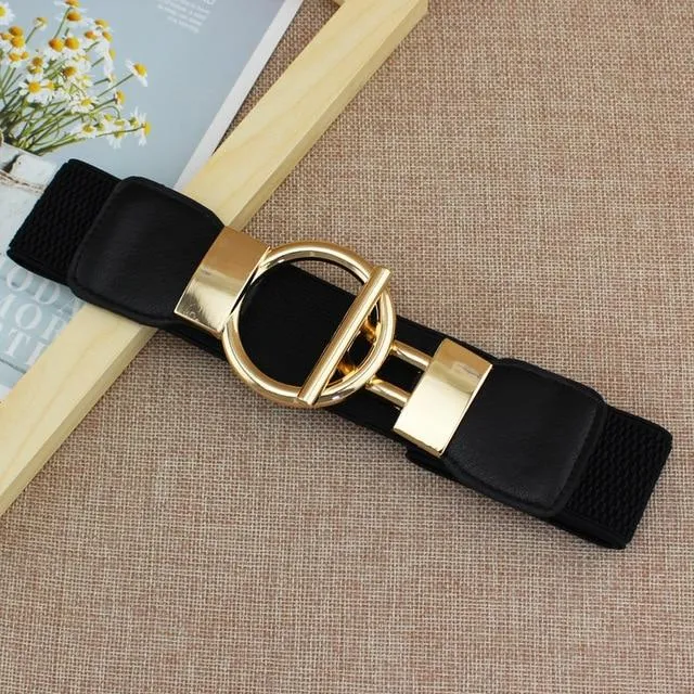 Round Buckle Elastic Belt