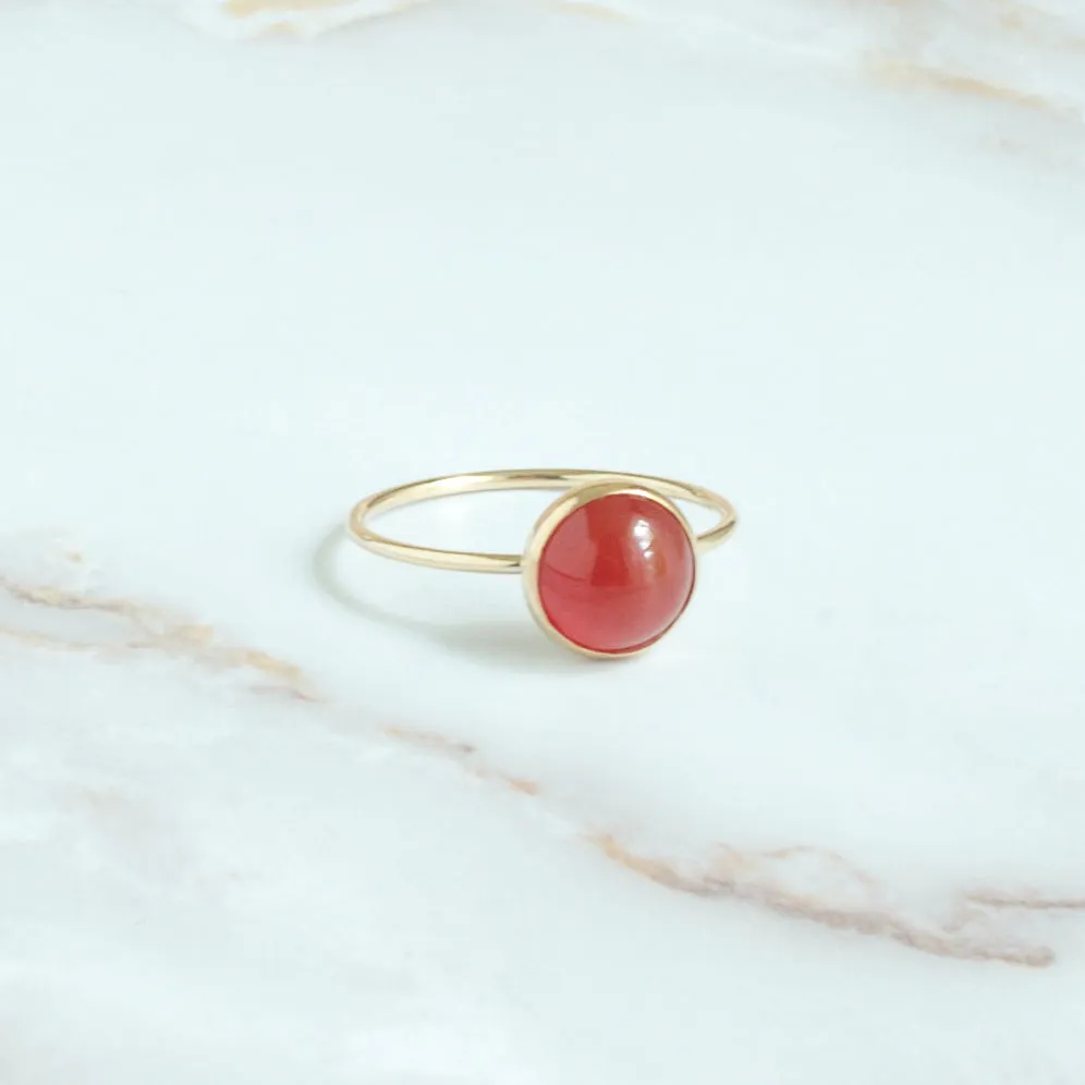 Round Carnelian 8mm Ring