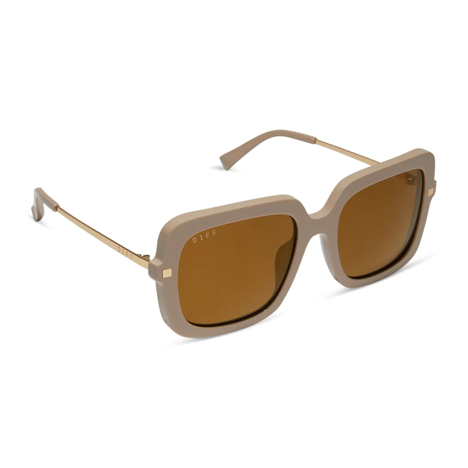 SANDRA - ALMOND   BROWN GOLD FLASH SUNGLASSES