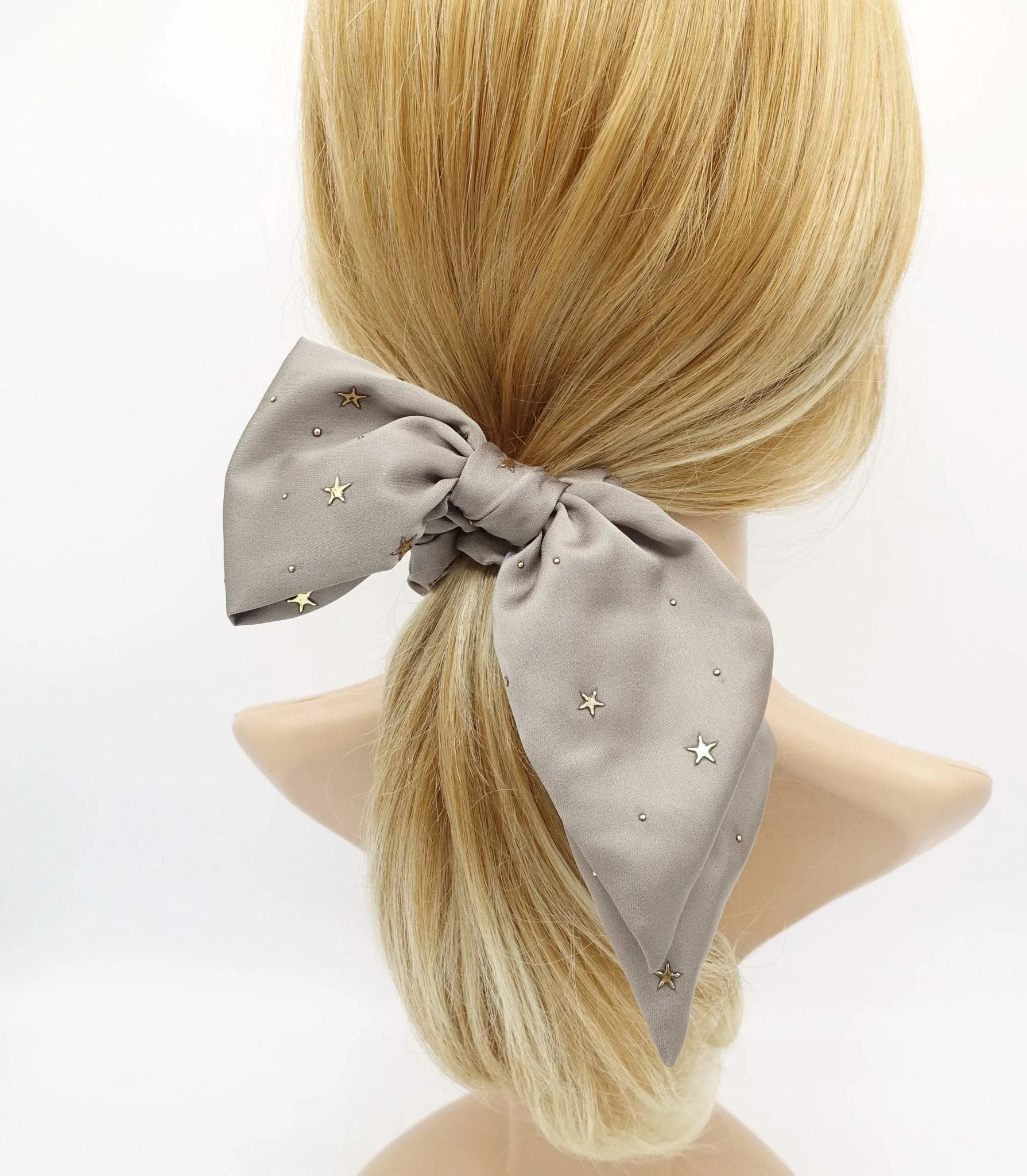 satin bow knot scrunchies star dot embellished hair tie scrunchie women hair accessory