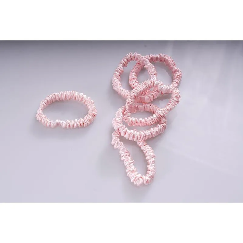 Thin silk scrunchies - Pink - 6 pack - dropshipping