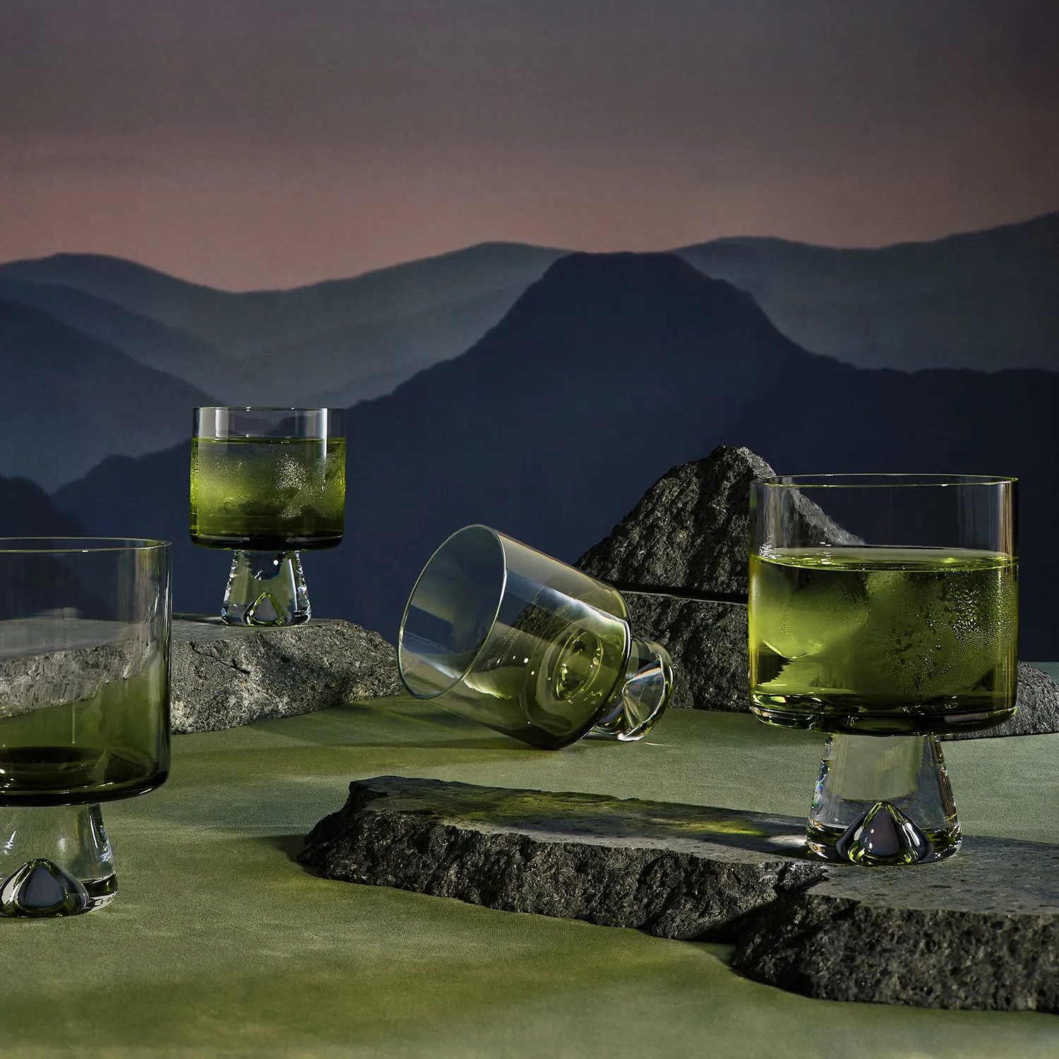 tom dixon | tank low ball glass | set of 4 | green - limited edition