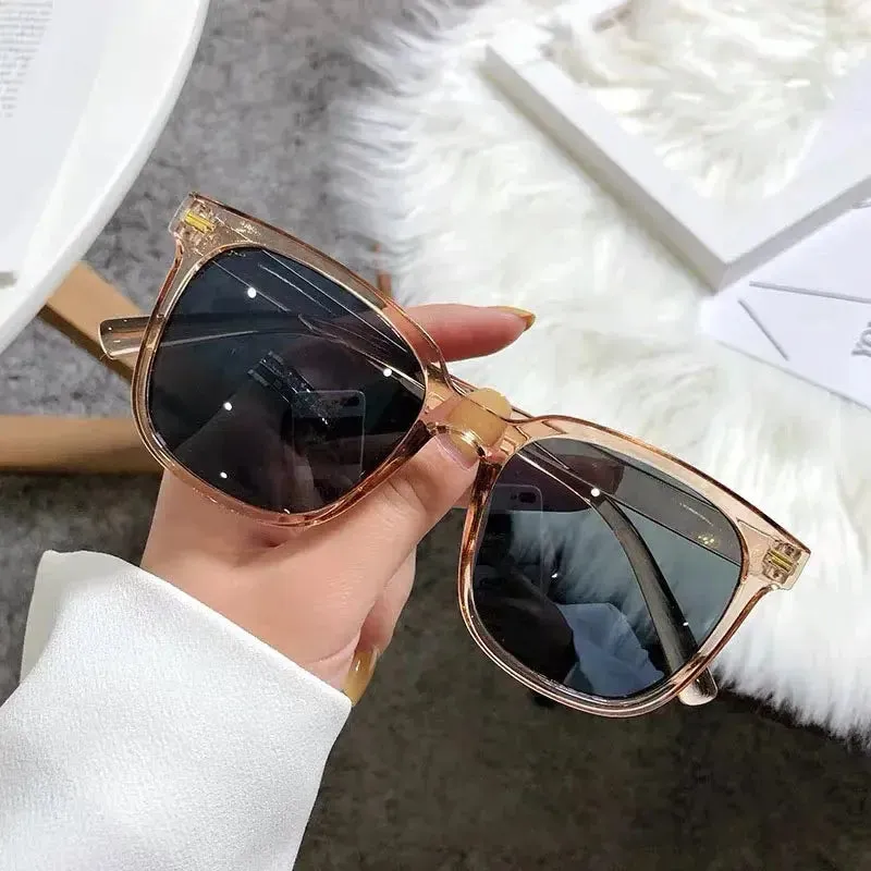 UV400 Protection Street women Eyewear Glasses Summer oversized Square Sunglasses Fashion Sunglasses Vintage Toned Goggles