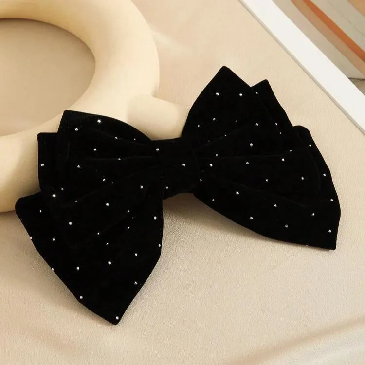 Velvet Bow Design Alligator Hair Clip (1pcs)