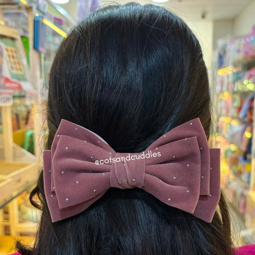 Velvet Bow Design Alligator Hair Clip (1pcs)