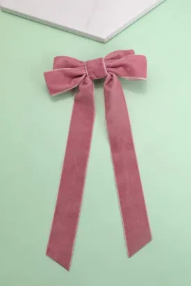 Velvet Hair Bow - MAUVE