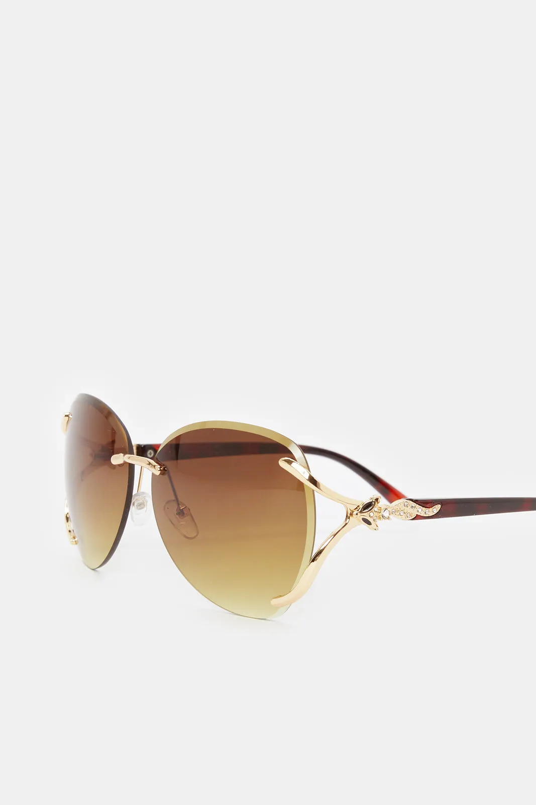 Women Brown Oversized Sunglasses